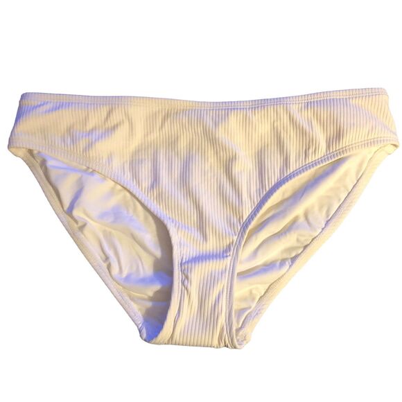 NEW Andie Swim The Bikini Bottom in Ivory Cream White Ribbed Size XL Coconut - Picture 1 of 10